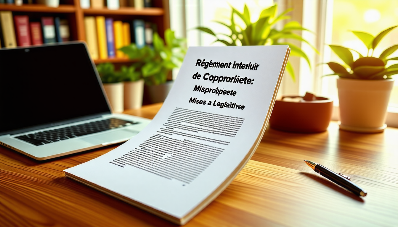 découvrez les dernières mises à jour législatives concernant le règlement intérieur de copropriété. informez-vous sur les changements essentiels qui impactent la gestion et la vie en copropriété, et assurez-vous de rester conforme aux nouvelles réglementations.