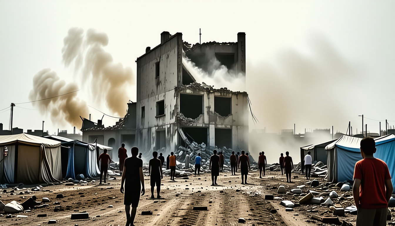 israël frappe un camp de réfugiés en détruisant un bâtiment central, provoquant des réactions internationales et soulignant la gravité du conflit en cours.