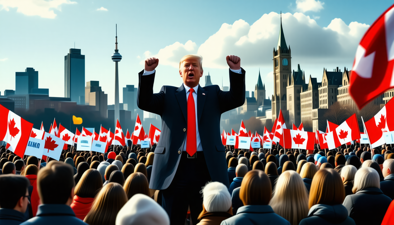 donald trump réitère son souhait d'intégrer le canada aux états-unis lors des élections législatives, une déclaration qui suscite de vives réactions au sein de la classe politique et de la population canadienne.