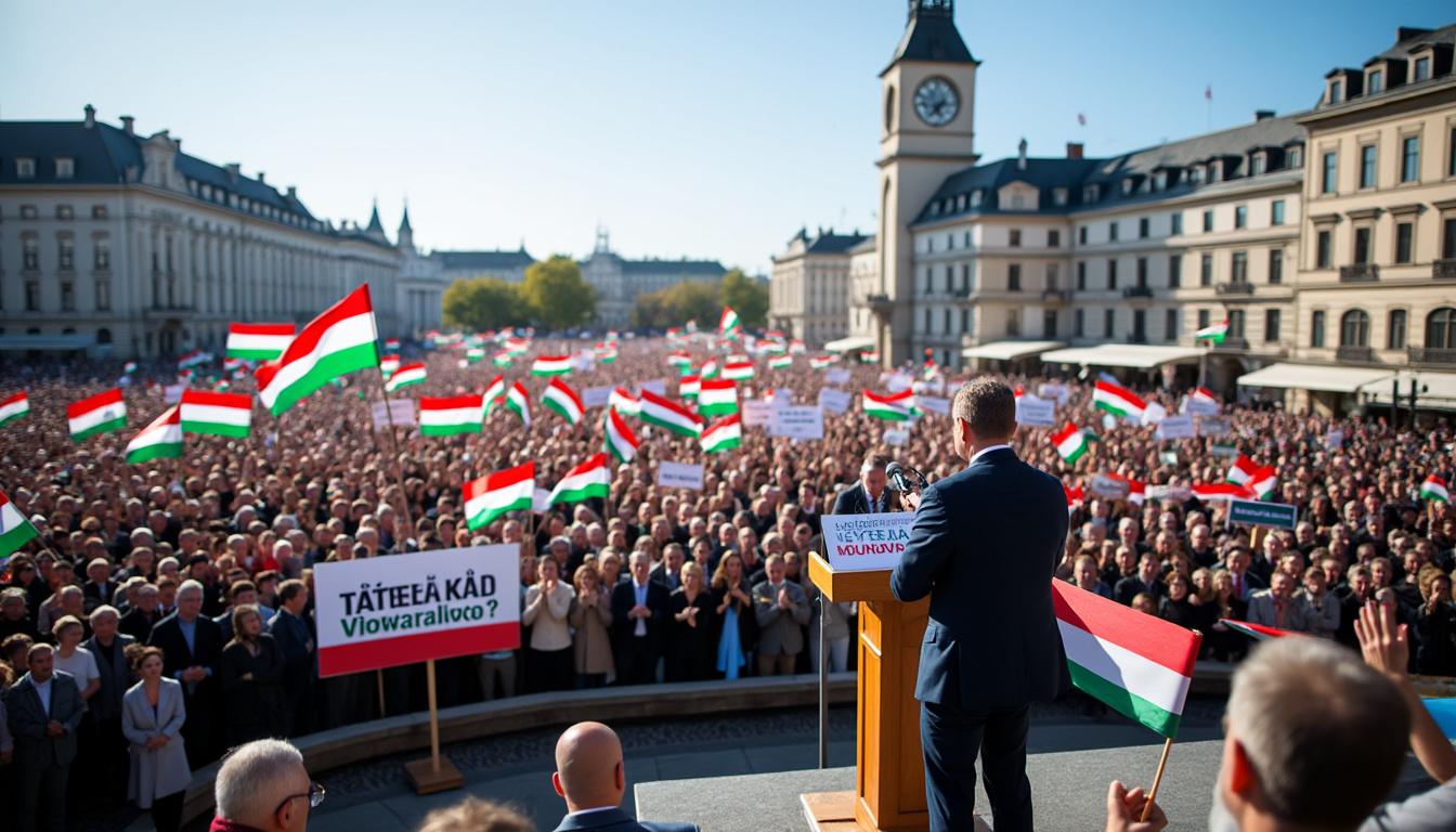 découvrez la lutte électorale intense entre viktor orbán et péter magyar lors des élections législatives en hongrie, à travers leurs meetings passionnés.