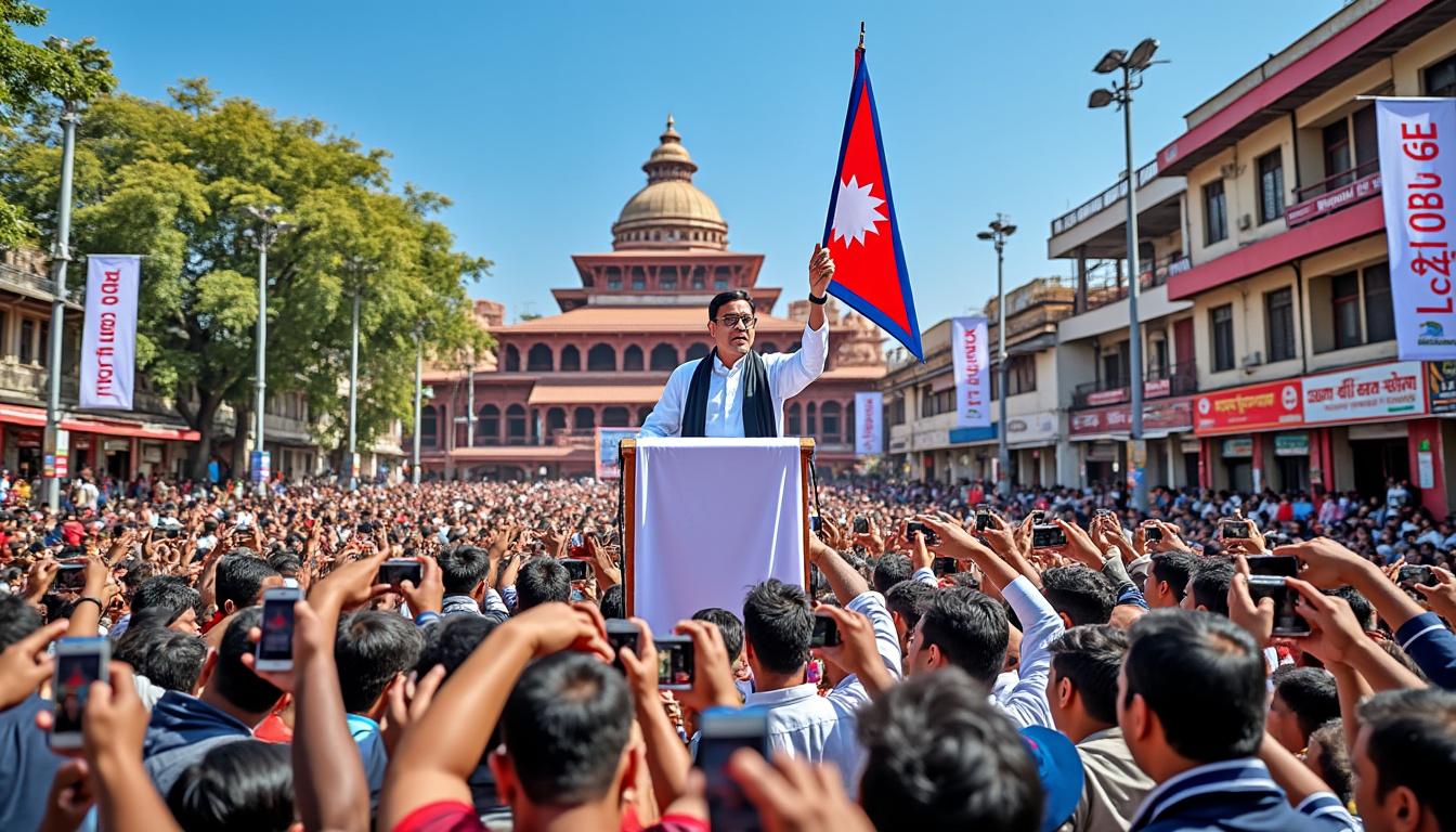 découvrez comment balendra shah, maire de katmandou, et son parti se dirigent vers une victoire éclatante lors des élections législatives au népal, marquant un tournant politique majeur.