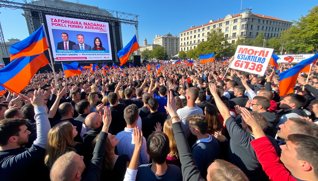 en arménie, le parti de nikol pachinian, fervent défenseur d'une alliance avec l'occident, remporte une victoire écrasante aux élections, affirmant une orientation politique claire.