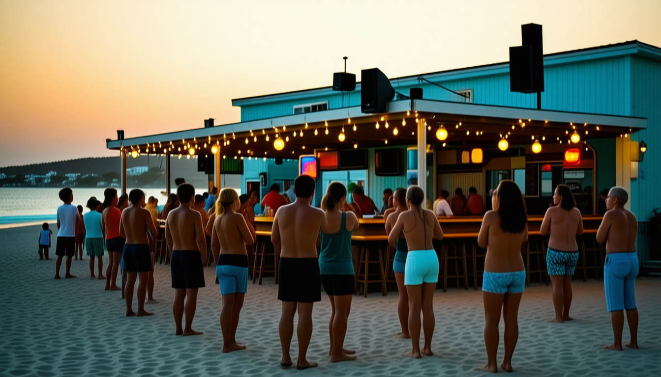 des riverains d'une station balnéaire dénoncent les nuisances sonores et lumineuses causées par un restaurant de plage, impactant leur tranquillité.