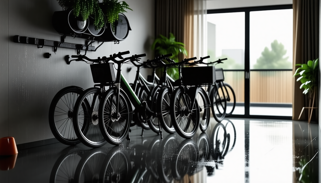 à la première pluie, il a rangé son vélo électrique dans le local commun, comme tous les habitants de l'immeuble, pour le protéger et garantir sa durabilité.
