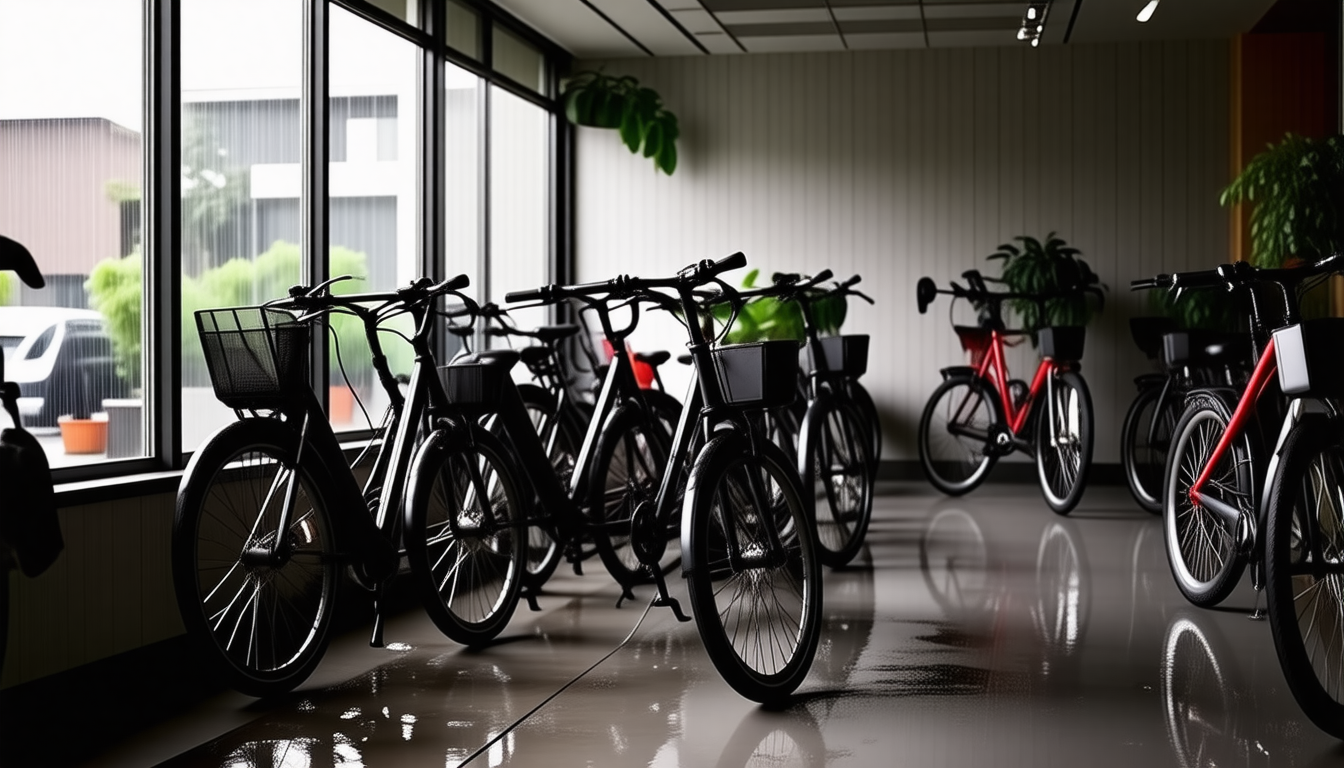 découvrez comment, à la première pluie, il a stationné son vélo électrique dans le local commun, comme tous les résidents de l'immeuble, garantissant sécurité et confort.