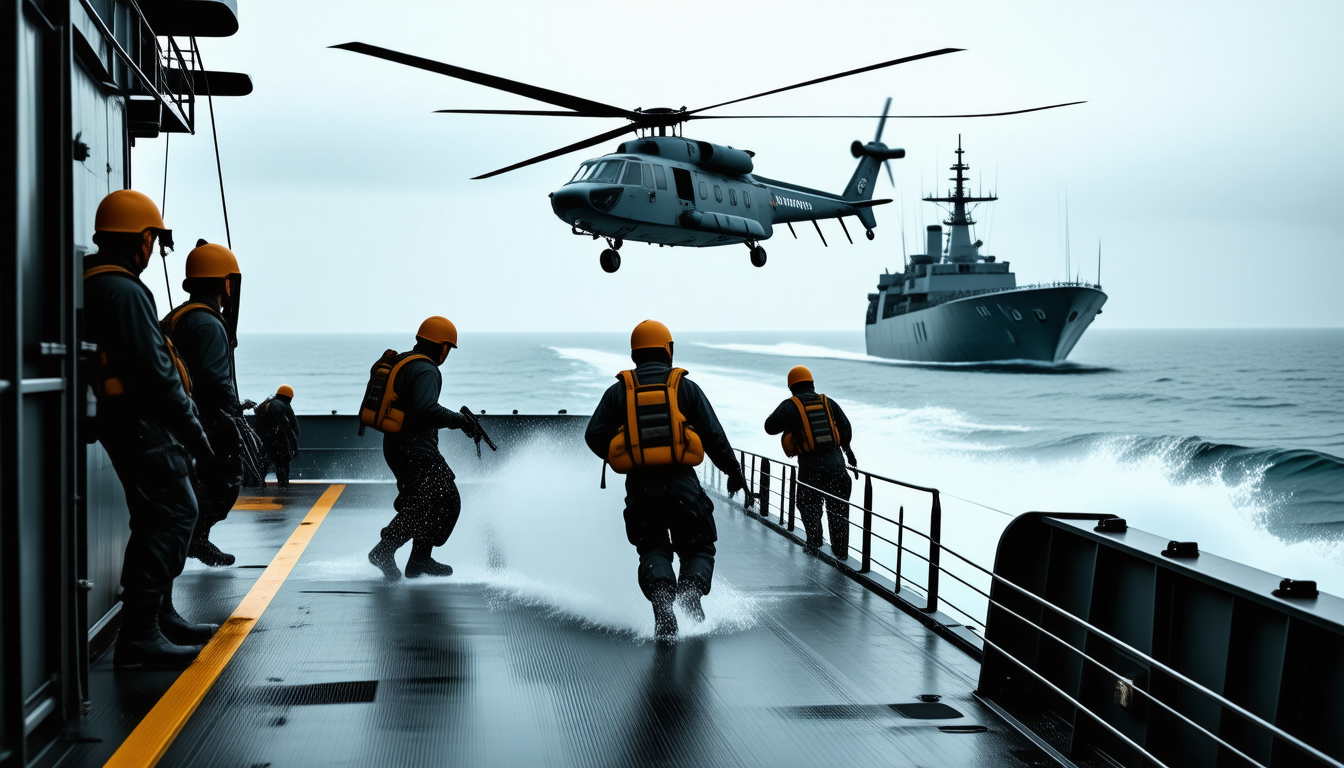 en mer, une nouvelle bataille se dessine : des accusations de piraterie visent les américains, sur fond de fortes tensions.